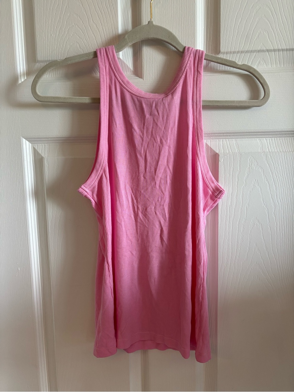 MAISON ESSENTIELE Pink Ribbed Tank Top Size Medium - Picture 2 of 5